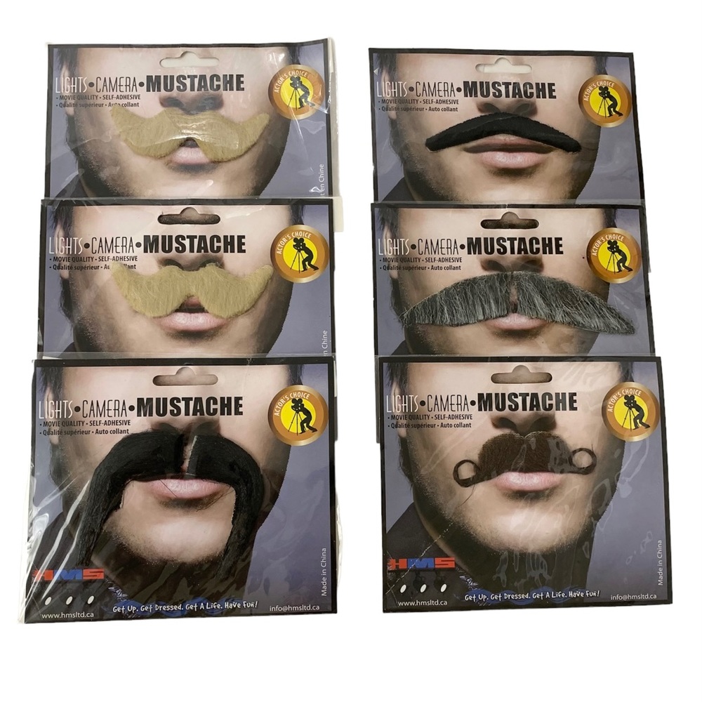 Self Adhesive Mustache Costume NWT Bundle of 6